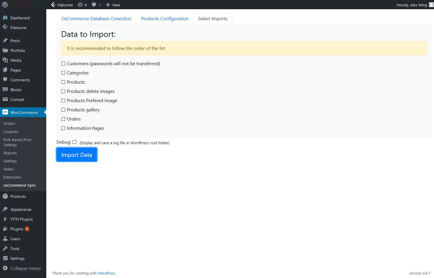 Importador de osCommerce a Woocommerce